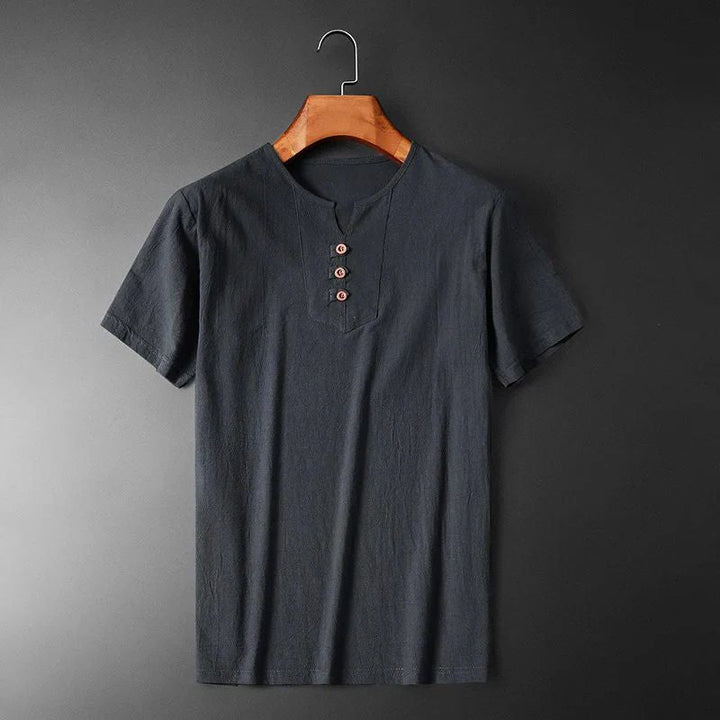 Elegante y vaporosa camiseta de verano de algodón y lino para hombre - Gio