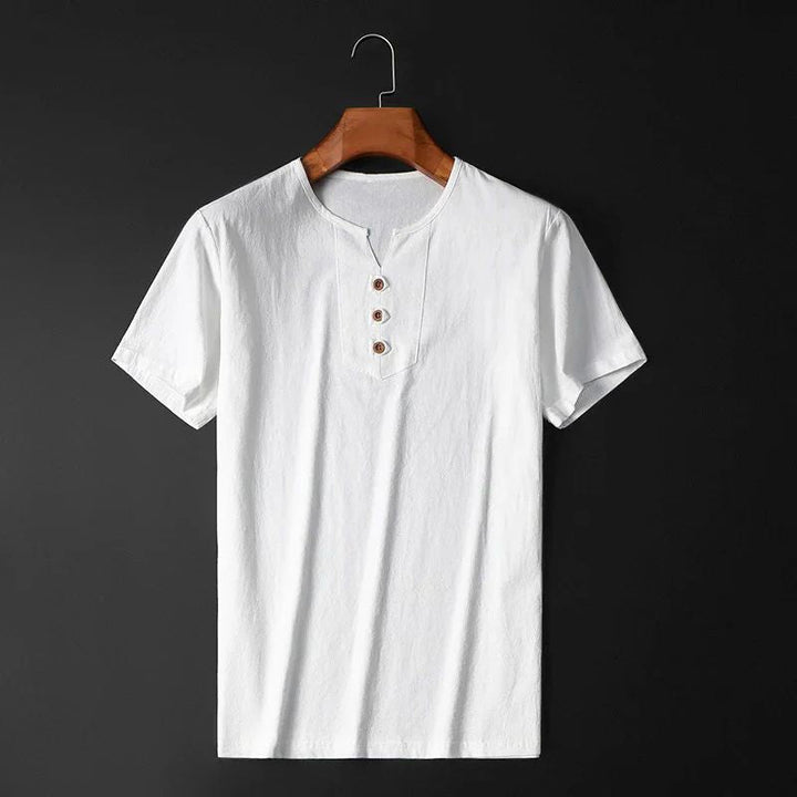 Elegante y vaporosa camiseta de verano de algodón y lino para hombre - Gio