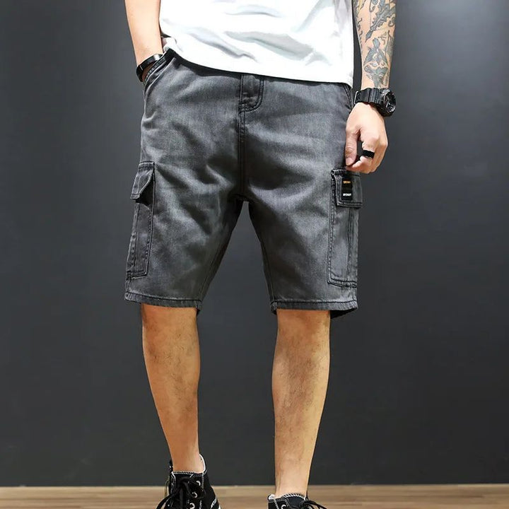 Elegante y lujoso pantalón corto vaquero cargo de verano para hombre - Folk