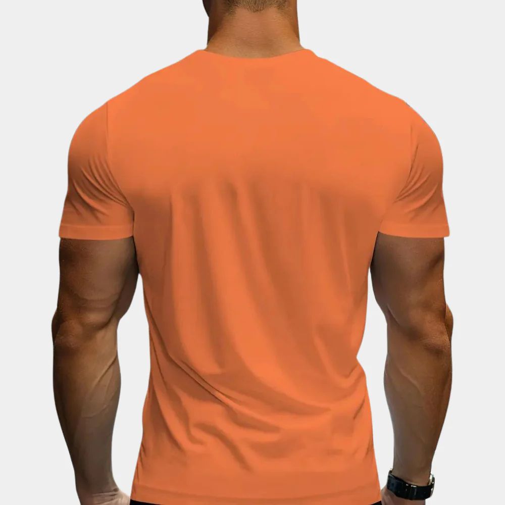 Elegante camiseta naranja de hombre para el verano - ¡Encuentra tu talla perfecta con Vilmar!