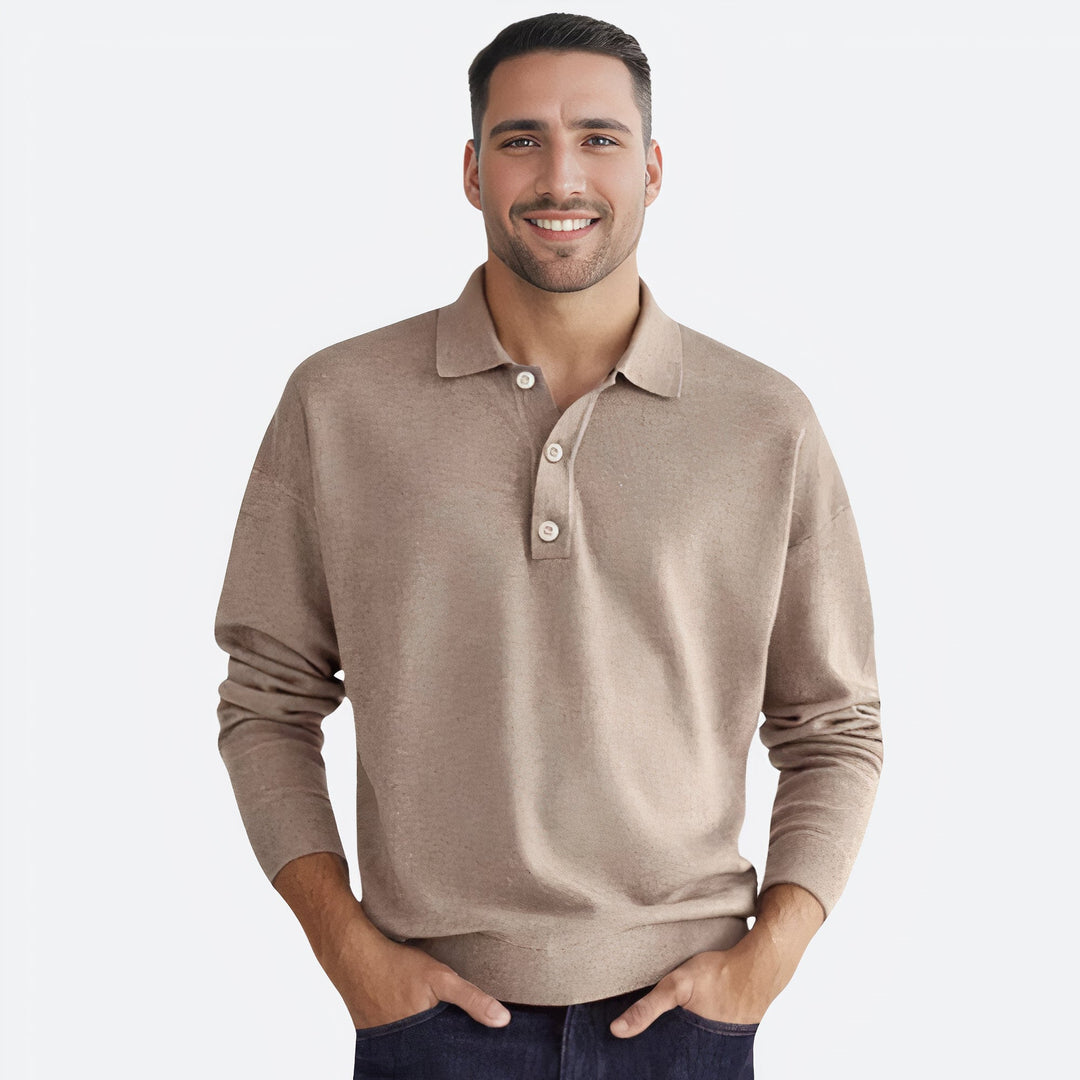 Elegante polo de manga larga para hombre - Achim