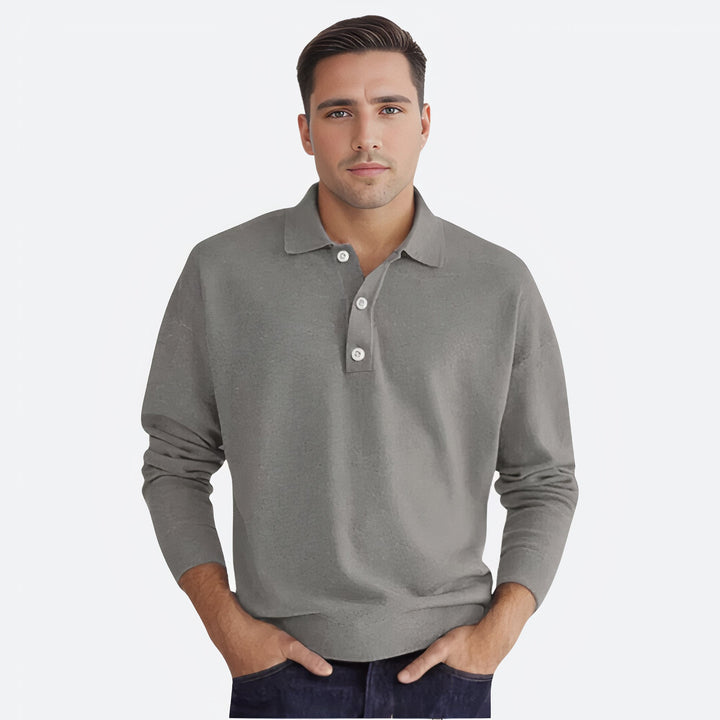 Elegante polo de manga larga para hombre - Achim