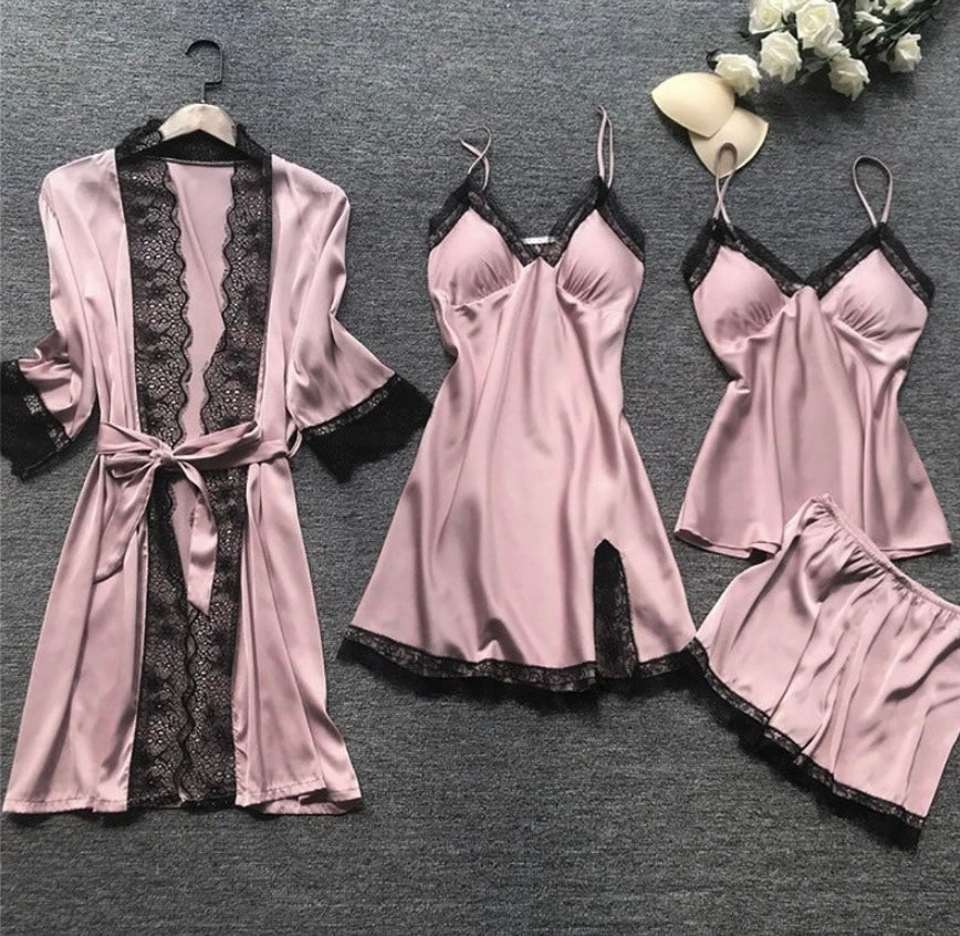 Iris - Elegante conjunto de pijama de satén para mujer