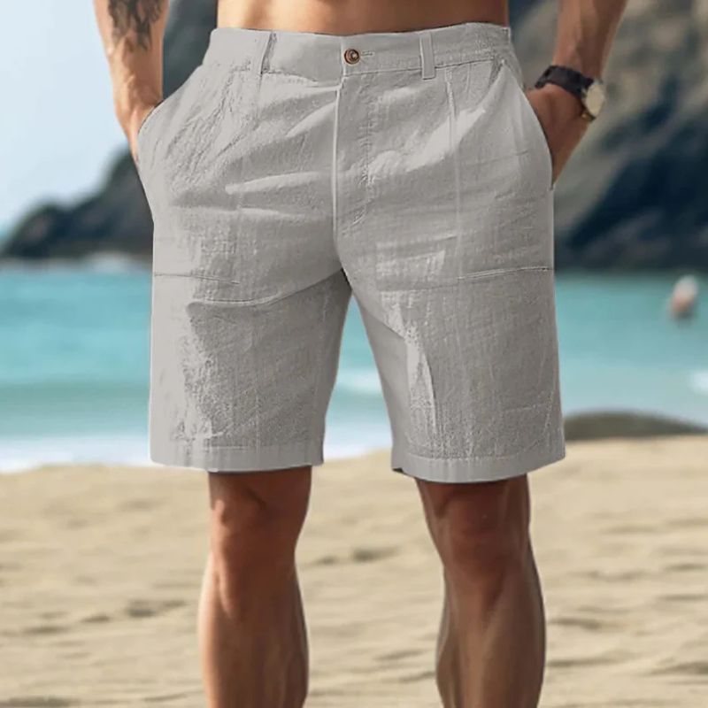 Elegante Pantalón Corto de Playa de Lino Clásico para el Hombre Elegante - Joeri