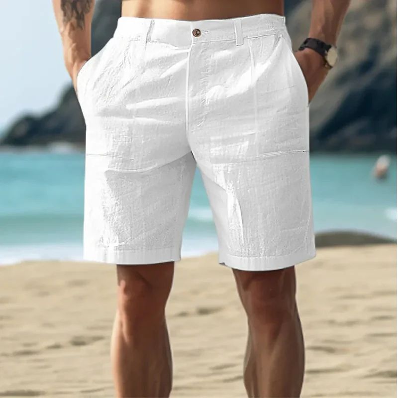 Elegante Pantalón Corto de Playa de Lino Clásico para el Hombre Elegante - Joeri