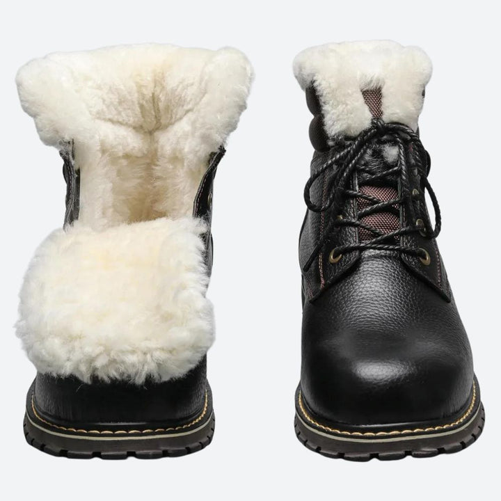 Elegantes botas de invierno de piel para hombre - Yasin