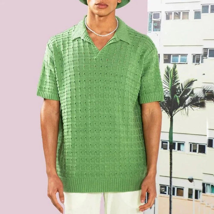 Elegante polo de punto para hombre - Verano en Roge