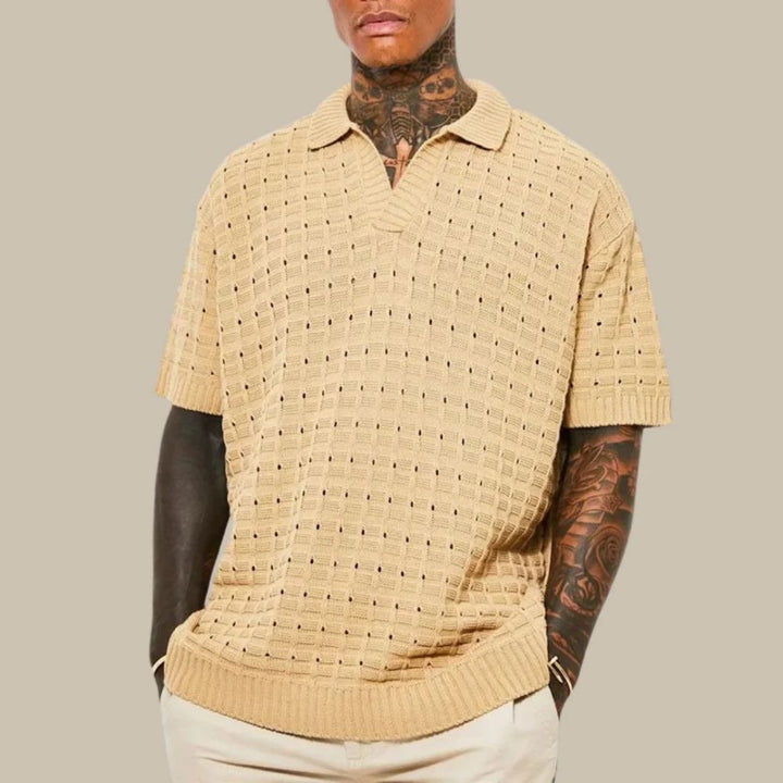 Elegante polo de punto para hombre - Verano en Roge
