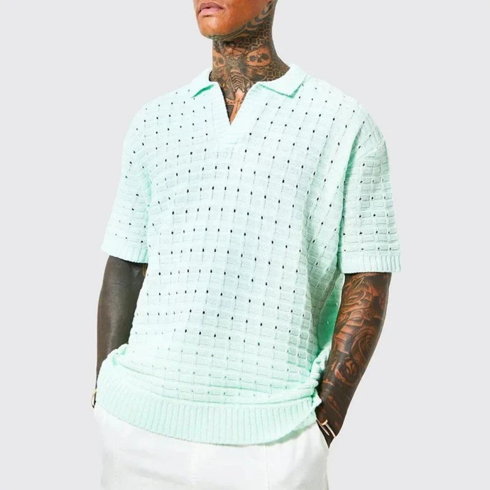 Elegante polo de punto para hombre - Verano en Roge