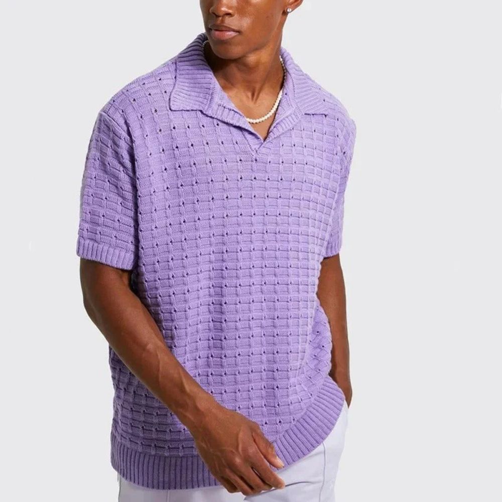 Elegante polo de punto para hombre - Verano en Roge