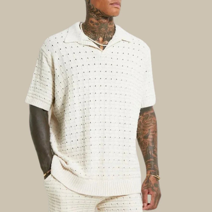 Elegante polo de punto para hombre - Verano en Roge