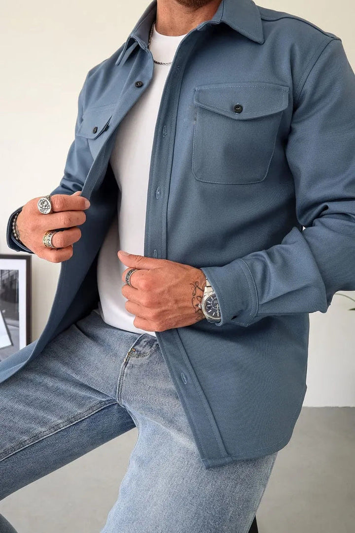 Andrés™ - Chaqueta de Cuero con Botones
