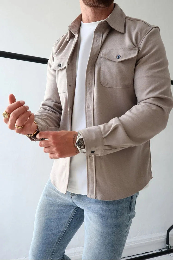 Andrés™ - Chaqueta de Cuero con Botones