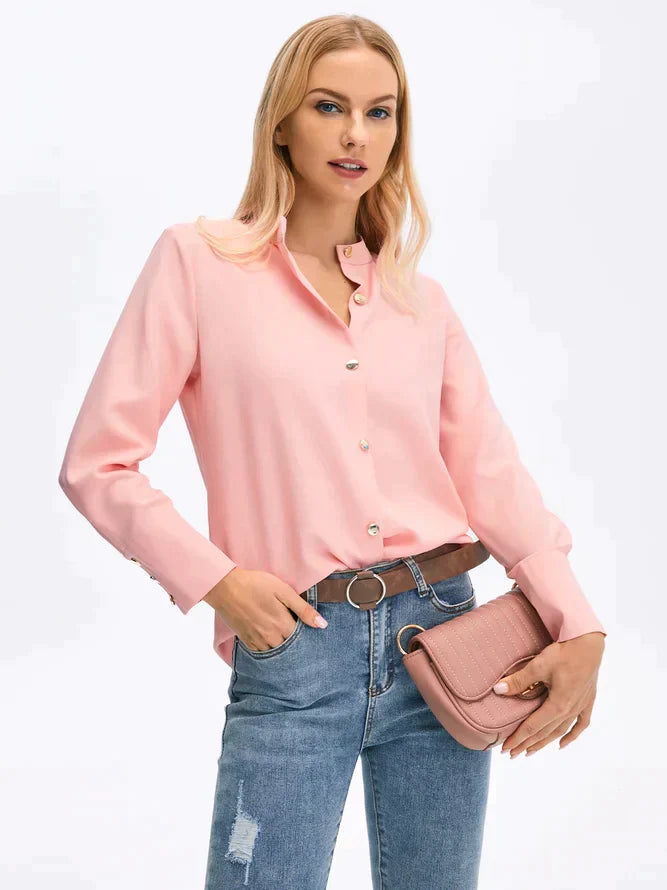 Dana - Elegante blusa abotonada de manga larga para mujer
