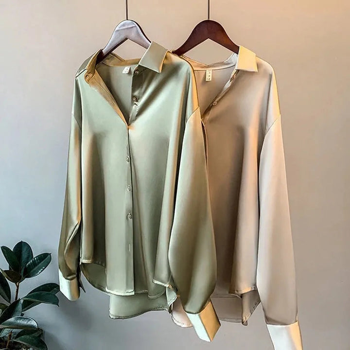 Camisa de satén refinado para mujer de Addie