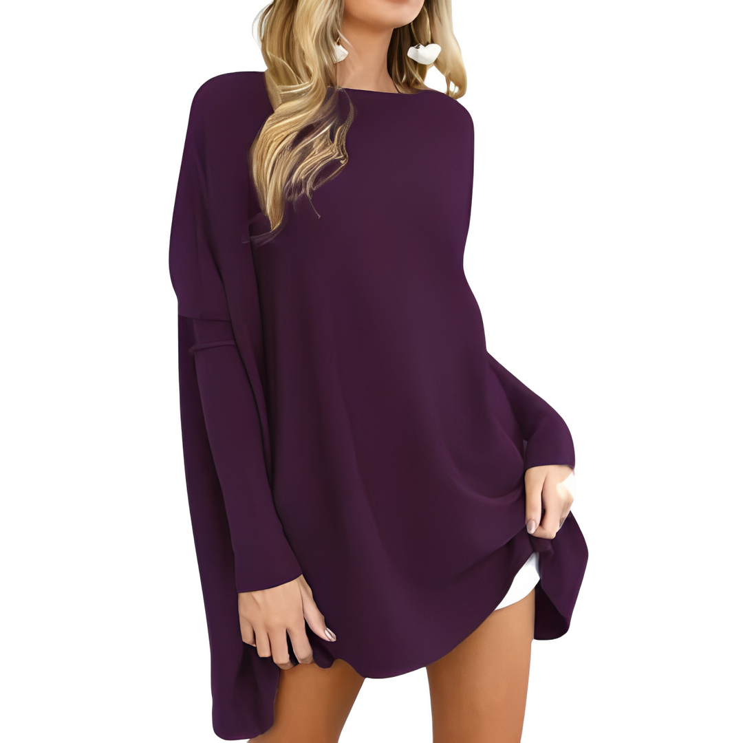 Kiana - Elegante blusa oversize de manga larga y escote redondo para un look otoñal perfecto