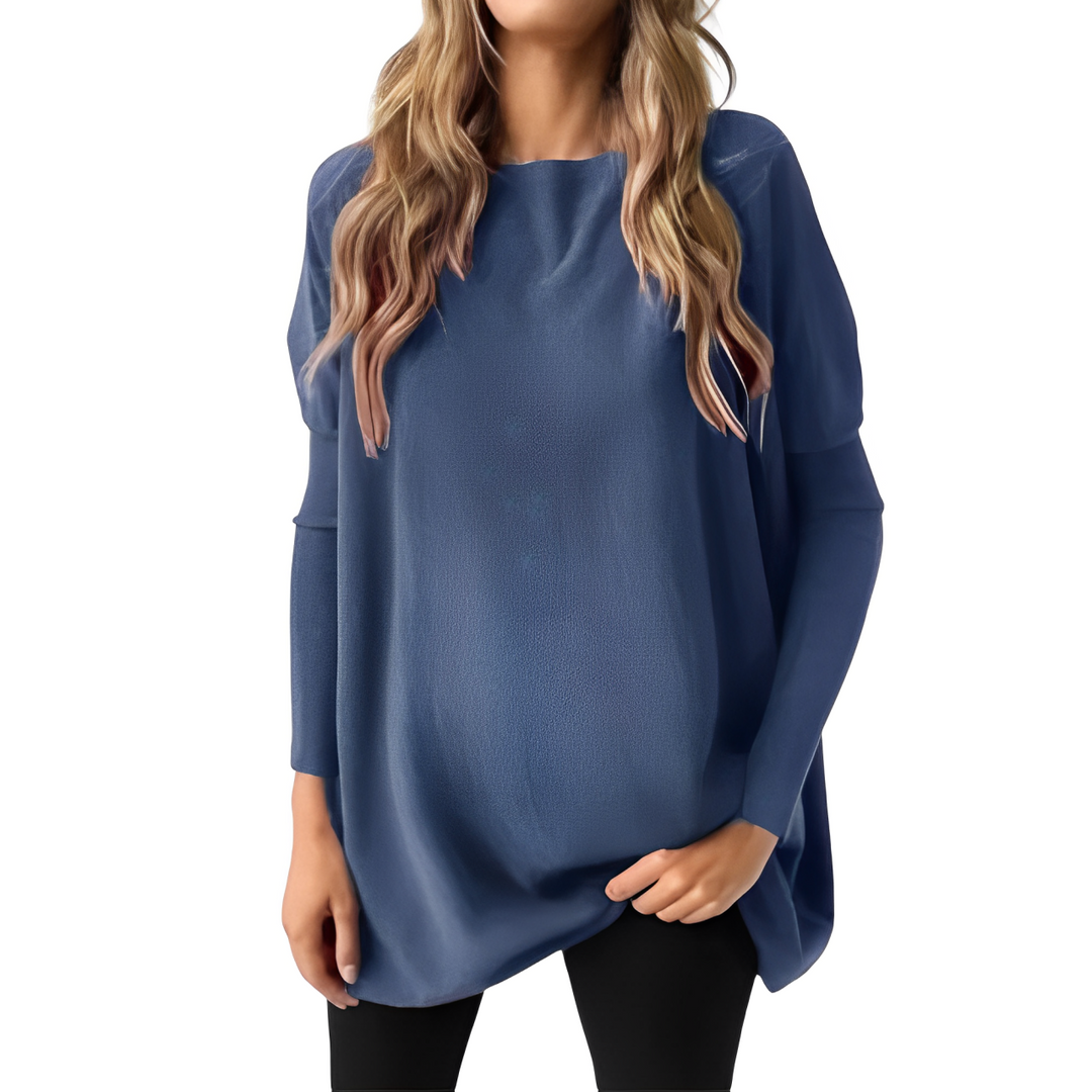 Kiana - Elegante blusa oversize de manga larga y escote redondo para un look otoñal perfecto