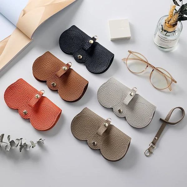 Sam - Elegante funda de gafas de piel con práctico cierre de botón a presión para el verano