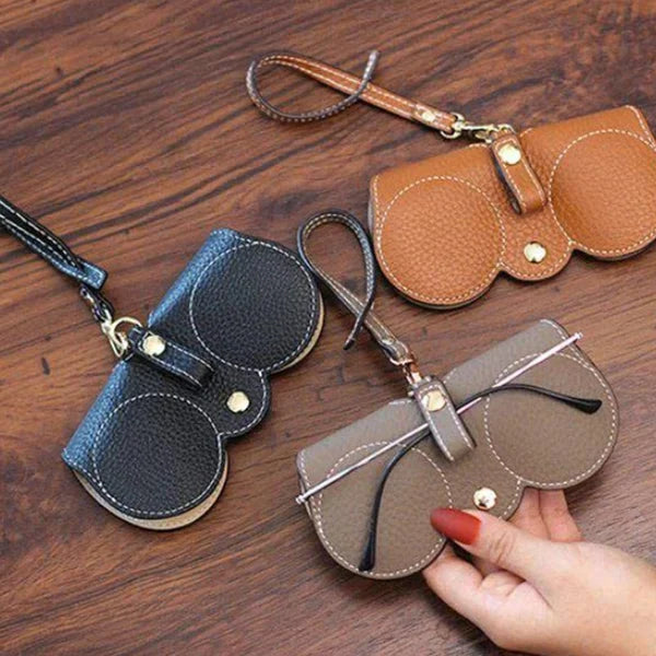 Sam - Elegante funda de gafas de piel con práctico cierre de botón a presión para el verano