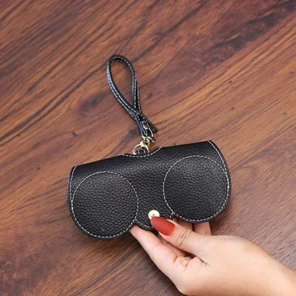 Sam - Elegante funda de gafas de piel con práctico cierre de botón a presión para el verano