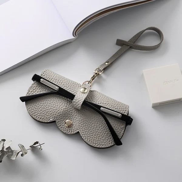 Sam - Elegante funda de gafas de piel con práctico cierre de botón a presión para el verano