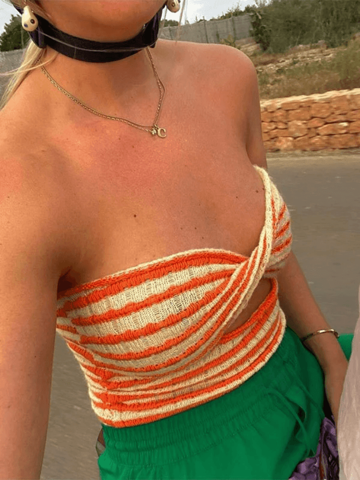 Fenna - Elegante top bandeau trenzado para mujer