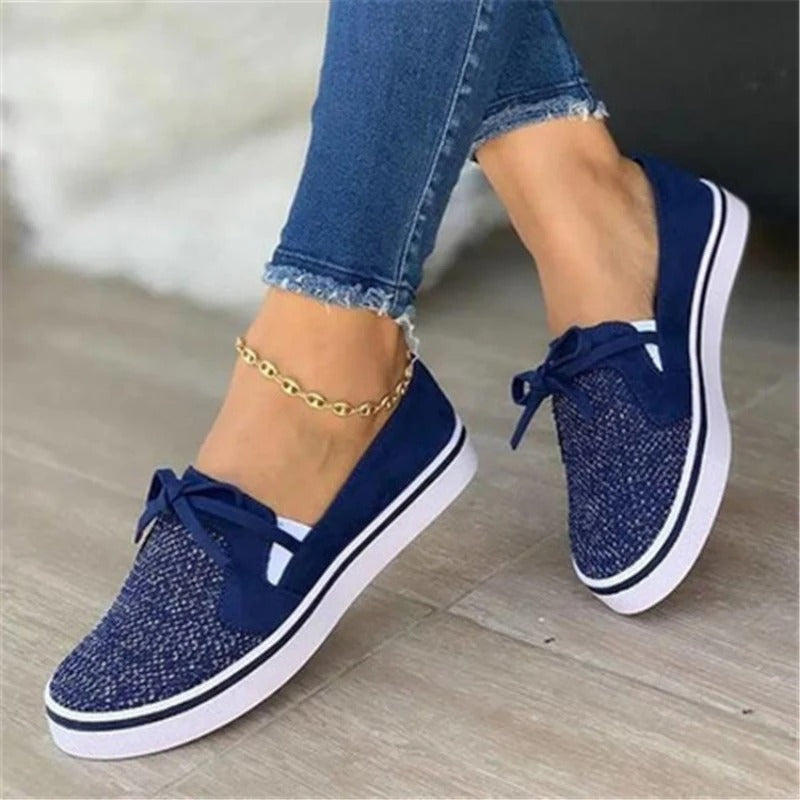 Elegantes zapatillas de lona Adeline para mujer