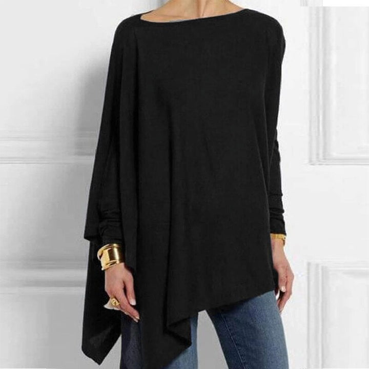 Adeline - Otoño Casual de moda O-cuello Top de manga larga para las mujeres