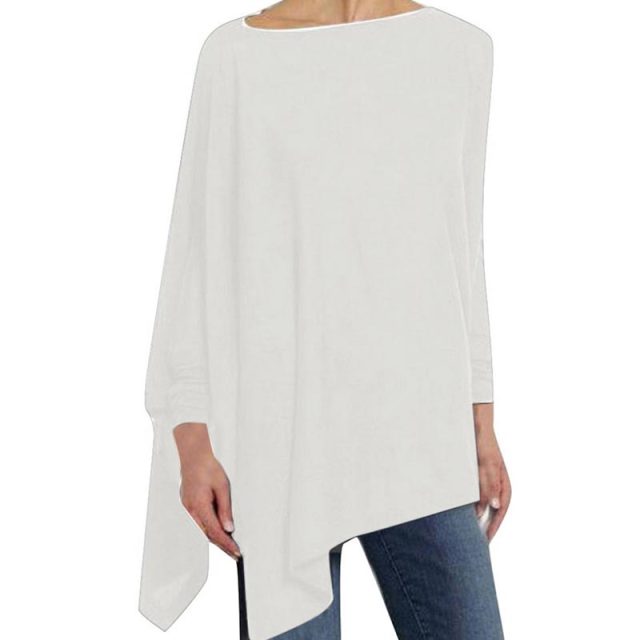 Adeline - Otoño Casual de moda O-cuello Top de manga larga para las mujeres