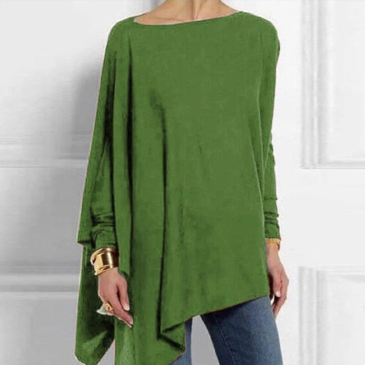 Adeline - Otoño Casual de moda O-cuello Top de manga larga para las mujeres
