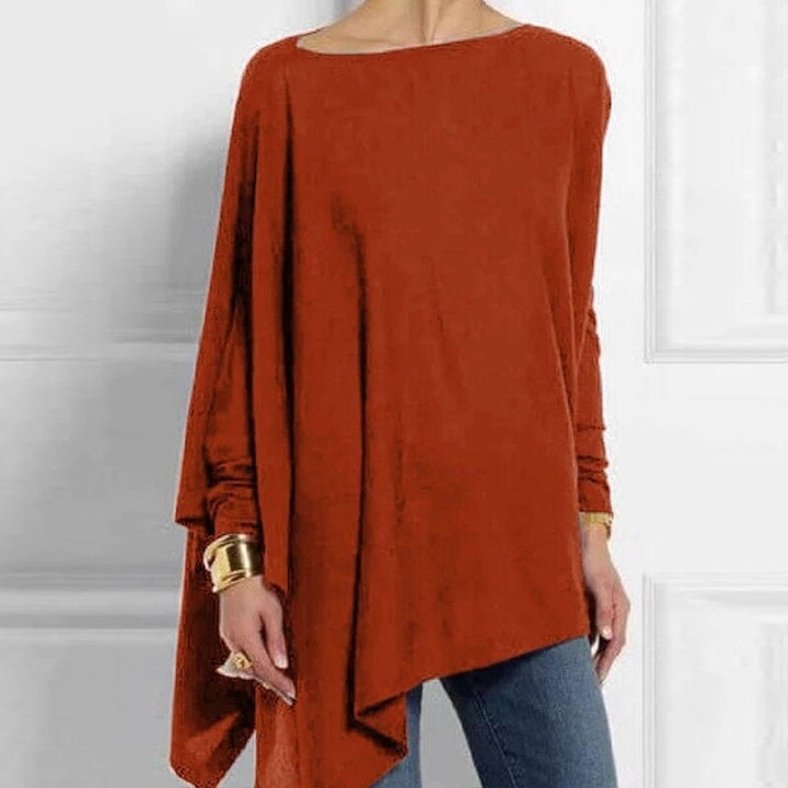Adeline - Otoño Casual de moda O-cuello Top de manga larga para las mujeres